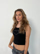 Ila rhinestone strap top - Black