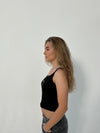 Ila rhinestone strap top - Black