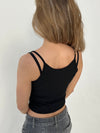 Ila rhinestone strap top - Black